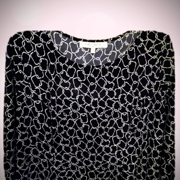 Evan-Picone Black & White Print Dress - Picture 11 of 12